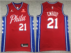 Philadelphia 76ers #21 Joel Embiid 2021-22 Red Statement Edition Swingman Jersey