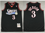 Philadelphia 76ers #3 Allen Iverson Black Hardwood Classics Jersey