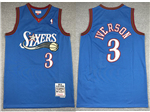 Philadelphia 76ers #3 Allen Iverson 1999-00 Light Blue Hardwood Classics Jersey