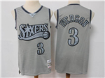 Philadelphia 76ers #3 Allen Iverson Metal Gray Hardwood Classics Jersey