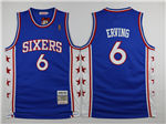 Philadelphia 76ers #6 Julius Erving Throwback Blue Jersey