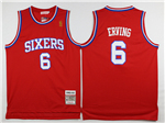 Philadelphia 76ers #6 Julius Erving 1982-83 Throwback Red Jersey