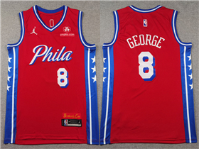 Philadelphia 76ers #8 Paul George Red Statement Edition Swingman Jersey