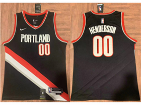 Portland Trail Blazers #00 Scoot Henderson Black Swingman Jersey