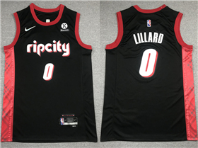 Portland Trail Blazers #0 Damian Lillard 2021-22 Black City Edition Swingman Jersey