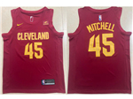 Cleveland Cavaliers #45 Donovan Mitchell 2022-23 Wine Swingman Jersey