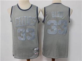 Boston Celtics #33 Larry Bird Metal Gray Hardwood Classics Jersey