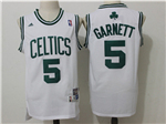 Boston Celtics #5 Kevin Garnett White Hardwood Classics Jersey