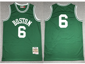 Boston Celtics #6 Bill Russell 1962-63 Green Hardwood Classics Jersey