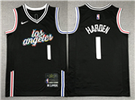 Los Angeles Clippers #1 James Harden 2022-23 Black City Edition Swingman Jersey