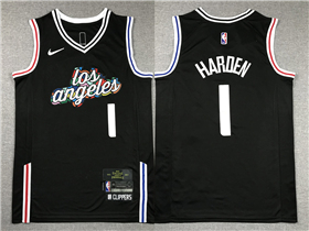 Los Angeles Clippers #1 James Harden 2022-23 Black City Edition Swingman Jersey