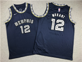 Memphis Grizzlies #12 Ja Morant Youth 2021-22 Navy City Edition Swingman Jersey