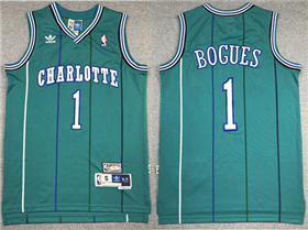 Charlotte Hornets #1 Muggsy Bogues Teal Hardwood Classics Jersey