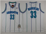 Charlotte Hornets #33 Alonzo Mourning White Hardwood Classics Jersey