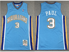 New Orleans Hornets #3 Chris Paul 2005-06 Light Blue Hardwood Classics Jersey