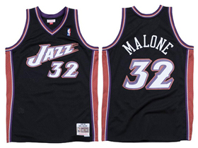 Utah Jazz #32 Karl Malone 1998-99 Black Hardwood Classics Jersey