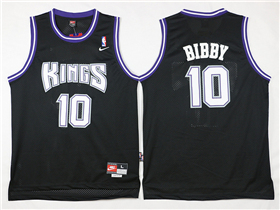 Sacramento Kings #10 Mike Bibby Throwback Black Jersey