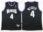 Sacramento Kings #4 Chris Webber Throwback Black Jersey