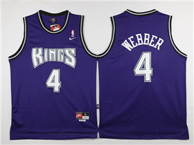 Sacramento Kings #4 Chris Webber Throwback Purple Jersey