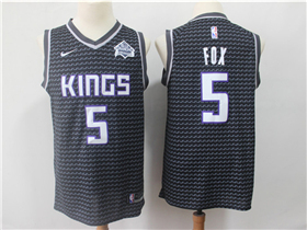 Sacramento Kings #5 De'Aaron Fox Black Swingman Jersey 