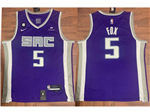 Sacramento Kings #5 De'Aaron Fox Purple Swingman Jersey 