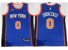 New York Knicks #0 Donte DiVincenzo 2023-24 Blue City Edition Swingman Jersey
