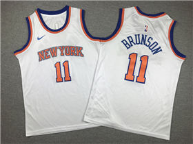 New York Knicks #11 Jalen Brunson Youth White Swingman Jersey