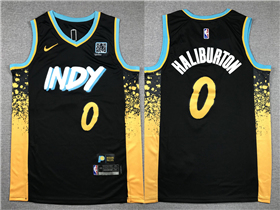 Indiana Pacers #0 Tyrese Haliburton 2023-24 Black City Edition Swingman Jersey