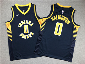 Indiana Pacers #0 Tyrese Haliburton Youth Navy Swingman Jersey