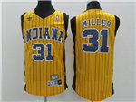 Indiana Pacers #31 Reggie Miller Gold Pinstripe Hardwood Classics Jersey