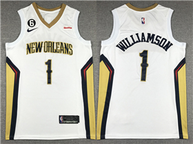 New Orleans Pelicans #1 Zion Williamson 2022-23 White Swingman Jersey