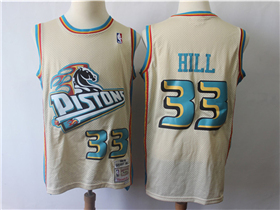 Detroit Pistons #33 Grant Hill 1998-99 Gold Hardwood Classics Jersey