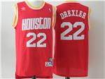 Houston Rockets #22 Clyde Drexler Throwback Red Jersey