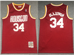 Houston Rockets #34 Hakeem Olajuwon 1993-94 Red Hardwood Classics Jersey