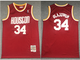 Houston Rockets #34 Hakeem Olajuwon 1993-94 Red Hardwood Classics Jersey