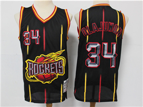 Houston Rockets #34 Hakeem Olajuwon Rings Collection Hardwood Classics Jersey