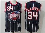 Houston Rockets #34 Hakeem Olajuwon Navy Blue Hardwood Classics Jersey