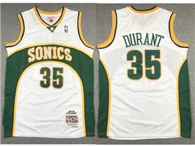 Seattle SuperSonics #35 Kevin Durant 2007-08 White Hardwood Classics Jersey