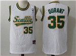 Seattle SuperSonics #35 Kevin Durant Throwback White Jersey