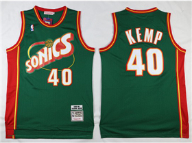 Seattle SuperSonics #40 Shawn Kemp 1995-96 Green Hardwood Classics Jersey