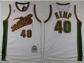 Seattle SuperSonics #40 Shawn Kemp 1995-96 White Hardwood Classics Jersey