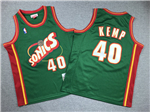 Seattle SuperSonics #40 Shawn Kemp Youth 1995-96 Green Hardwood Classics Jersey