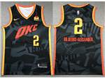 Oklahoma City Thunder #2 Shai Gilgeous-Alexander 2022-23 Black City Edition Swingman Jersey