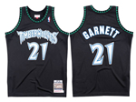 Minnesota Timberwolves #21 Kevin Garnett 1997-98 Black Hardwood Classics Jersey