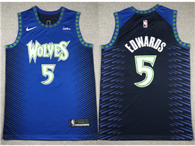 Minnesota Timberwolves #5 Anthony Edwards Blue City Edition Swingman Jersey