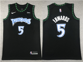 Minnesota Timberwolves #5 Anthony Edwards Black Classic Swingman Jersey