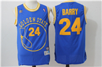 Golden State Warriors #24 Rick Barry Blue Hardwood Classics Jersey