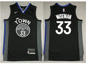 Golden State Warriors #33 James Wiseman Black City Edition Swingman Jersey