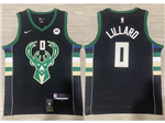 Milwaukee Bucks #0 Damian Lillard Black Swingman Jersey