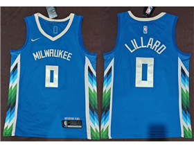 Milwaukee Bucks #0 Damian Lillard 2022-23 Blue City Edition Swingman Jersey